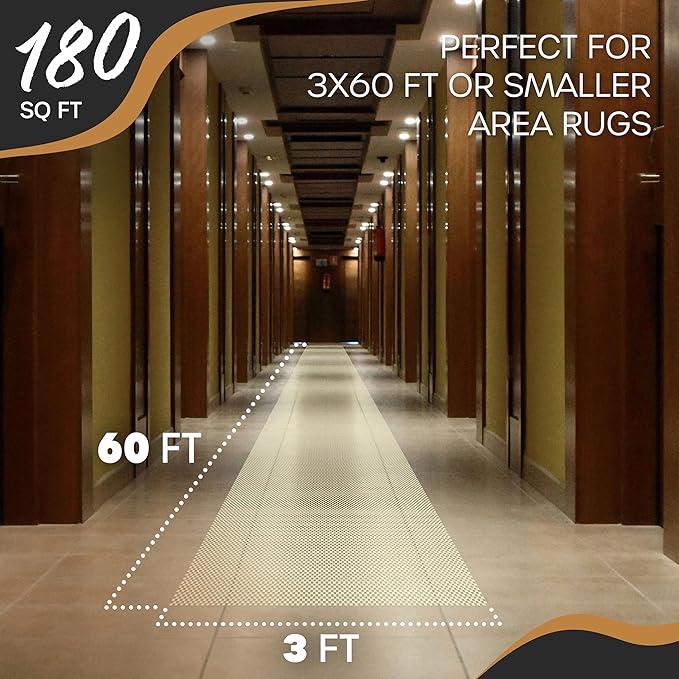 Nevlers 3x60 Ft. White Nonslip Rug Gripper Roll - Image 4