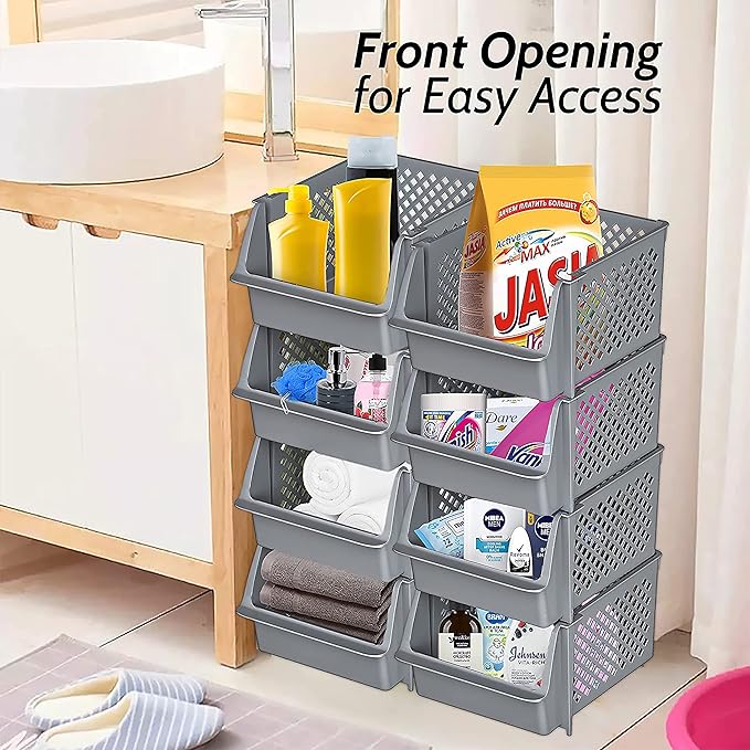 Skywin Plastic Stackable Storage Bins - Image 4