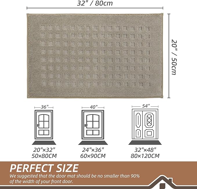 BEQHAUSE Waffle Door Mats Indoor 20"x32", Dog Mat - Image 2