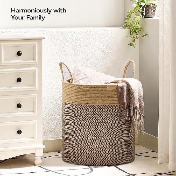 80L Laundry Hamper Basket, Baby Nursery Woven Storage Basket - Image 2