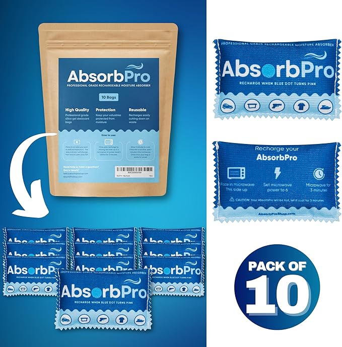 Rechargeable Dehumidifier Bag 10-Pack - 100g Reusable Moisture Absorbers - - Image 7