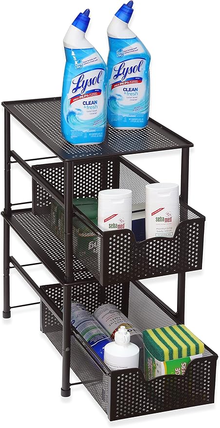 Simple Houseware Stackable Under Sink Cabinet Sliding Basket Organizer Drawer - Image 5