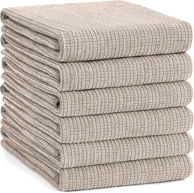 Homaxy Premium Kitchen Towels, Large Cotton Kitchen Hand Towels, Flat and Terry - Image 8