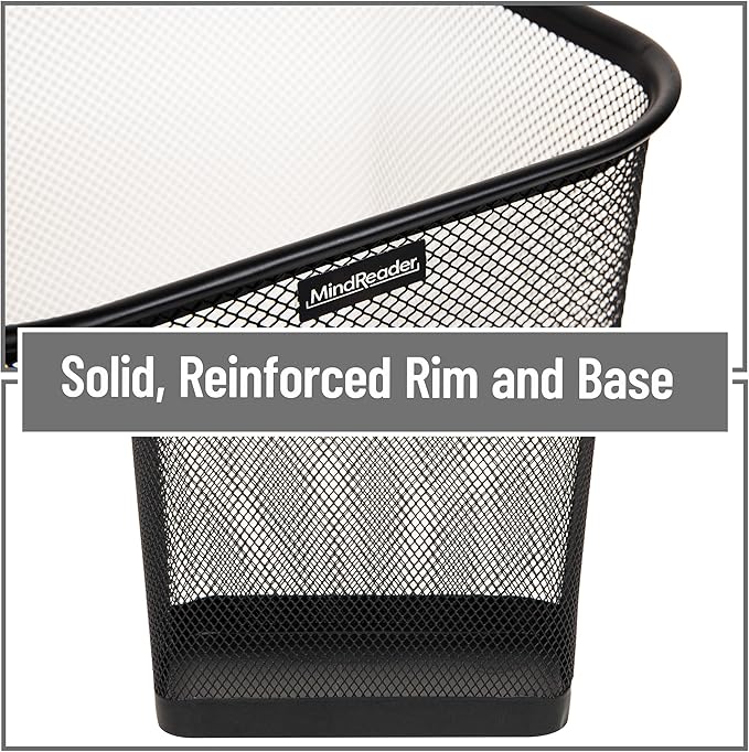 Mind Reader Mesh Trash Can, Waste Paper Basket, Metal Mesh - Image 5