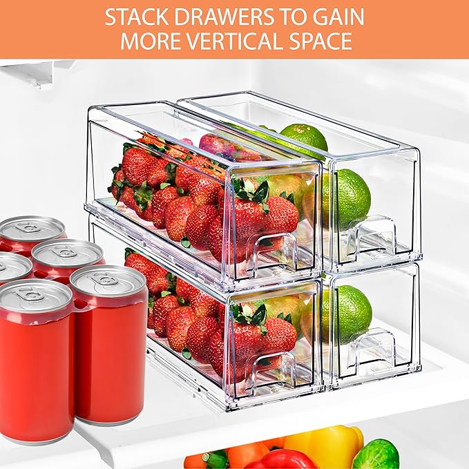 Sorbus Small Clear Storage Drawers – Acrylic Stackable Storage Bins - Image 7