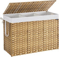 SONGMICS Laundry Hamper with Lid, 52.8 Gallon Synthetic Rattan Clothes Laundry by SONGMICSbySONGMICSHOME