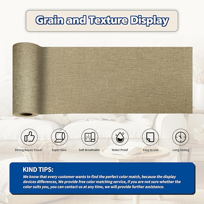 KING MOUNTAIN Linen Repair Patches, Self-Adhesive Fabric Patches, 4 X 63 inch - Image 2