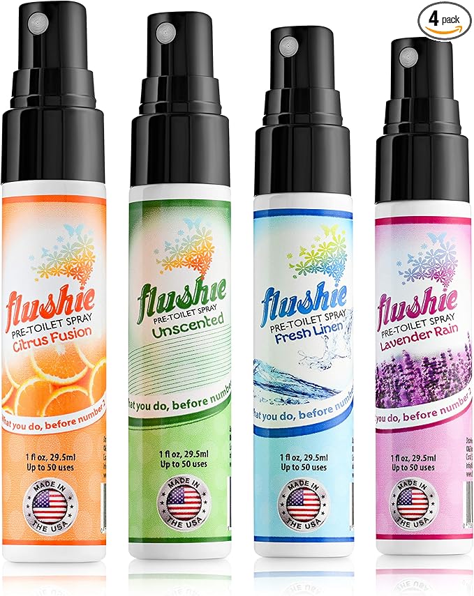 Flushie Pre-Toilet Sprays for Poop Travel Size Toiletries Bathroom Spray for by FlushiePre-ToiletSpray