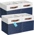 OrganiHaus 11x11 Fabric Cubes Storage Bins Set of 4, Foldable Collapsible by OrganiHaus