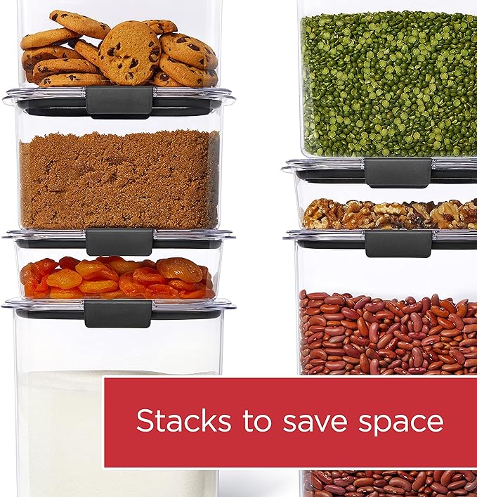 Rubbermaid Brilliance Plastic Food Storage Pantry Baking Set, 3 Containers - Image 4