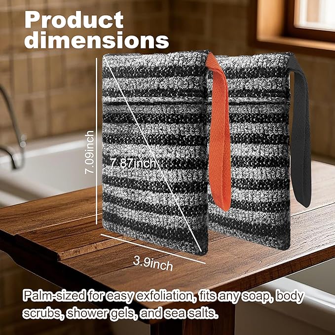 2 Pack Soap Bag Gentle Roughness, Bar Soap Pouch Saver Pocket, Exfoliating Body - Image 2