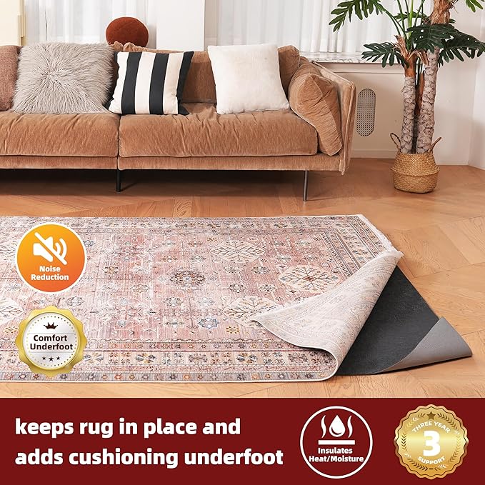 BAGAIL Felt and Natural Rubber Backing Rug Pads 1/8” Thick, 2.5 x 9.5 Ft Non - Image 2