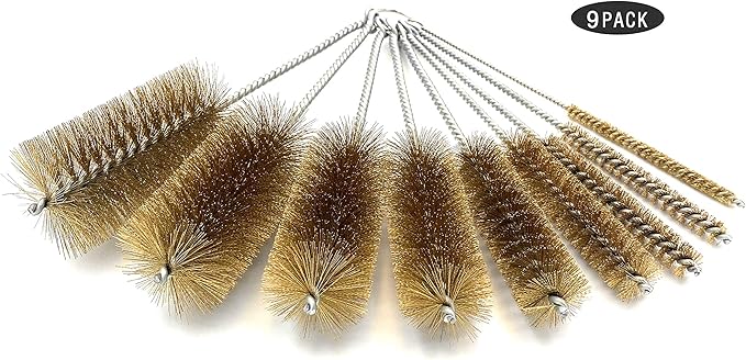 Pipe Cleaning Brush Set with Brass Bristles, 9 Piece Variety Pack - Image 3