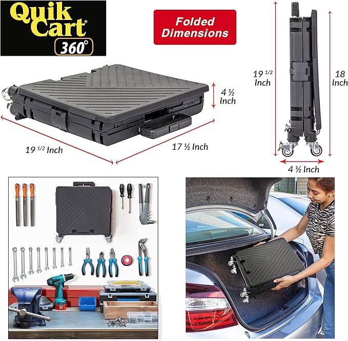 dbest products Quik Cart 360 Four Wheeled Rolling Crate Teacher Utility - Image 4