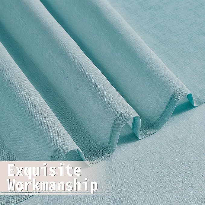Tollpiz Small Sheer Door Curtain Closet Linen Textured Curtain Sheers Doorway - Image 8
