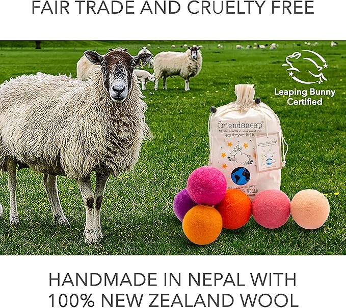 Friendsheep Wool Dryer Balls, Organic Reusable Fabric Softener Alternative - Image 5
