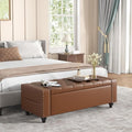 Maupvit Storage Ottoman Bench, 49 Inch Bedroom Bench, Upholstered Ottoman by MaupvitFurniture