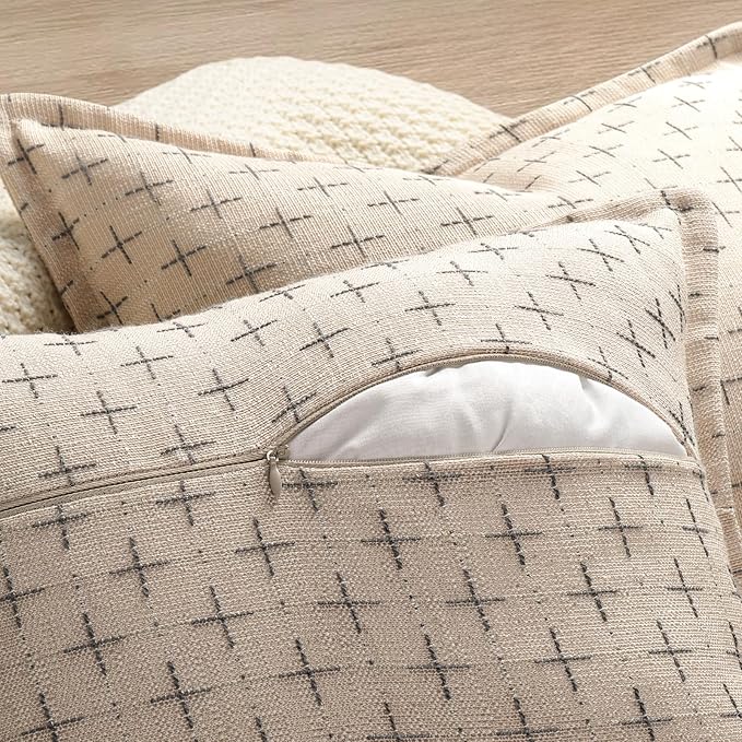 ZWJD Pillow Covers 22x22 Set of 2 Soft Polyester Textured Pillow Covers - Image 3