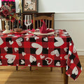Red Waterproof Plaid Valentines’ Day Tablecloth Fabric by Essifunia