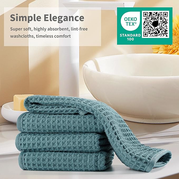 Microfiber Waffle Face Towels, 2 Pieces, Fast Drying, Lint Free - Image 6