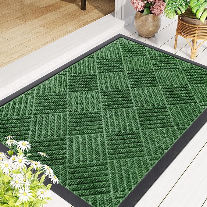 Smiry Front Door Mat Outside Entrance, Heavy Duty Outdoor Indoor Natural Rubber - Image 8