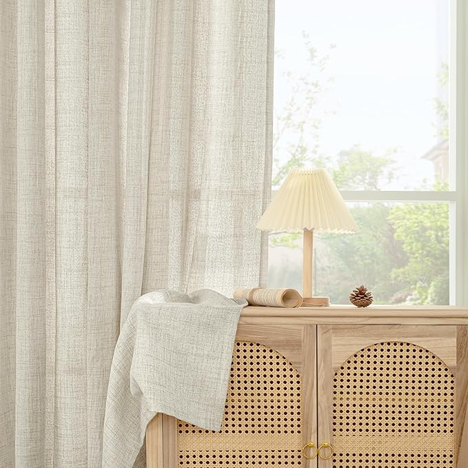 YoungsTex Boho Linen Curtains 36 Inch Length - Image 7