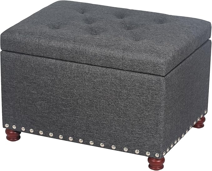 Joveco Storage Ottoman Linen Tufted Bench by Joveco
