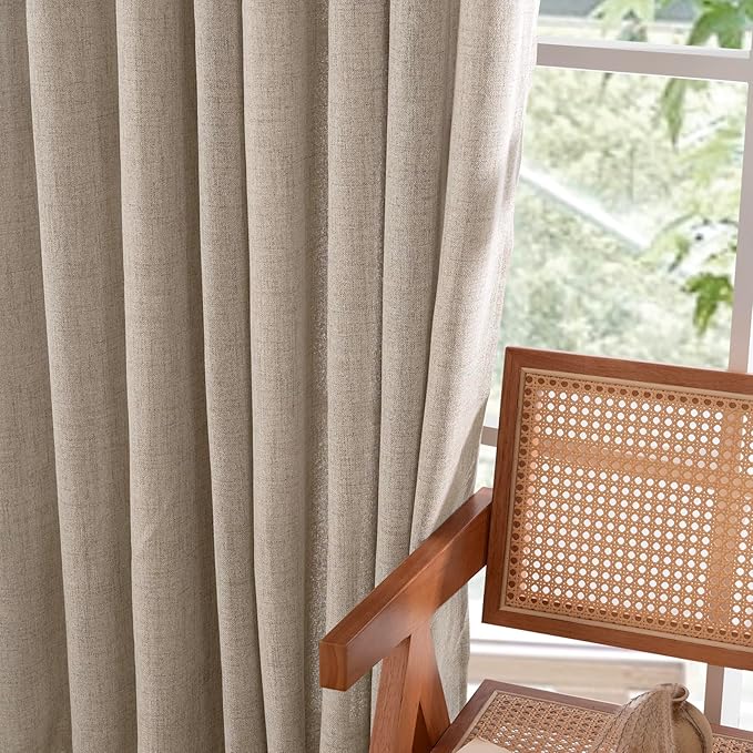 YoungsTex 36 Inch Length Linen Semi Sheer Curtains - Image 8
