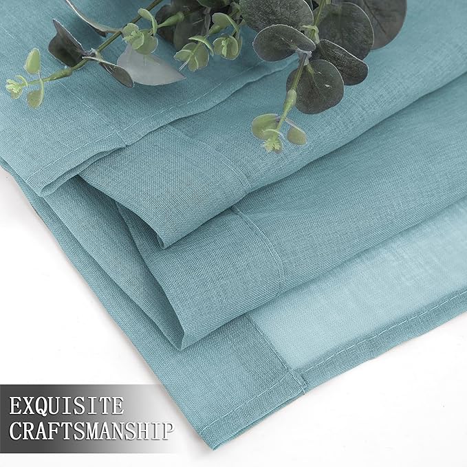 Tollpiz Sheer Curtains Living Room Linen Textured Curtain Sheers Light - Image 7