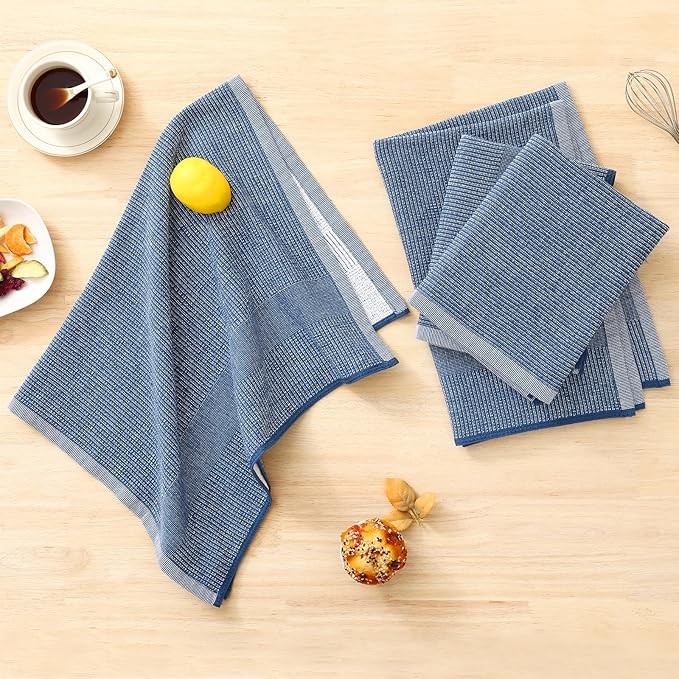 Homaxy Premium Kitchen Towels, Large Cotton Kitchen Hand Towels, Flat and Terry - Image 5