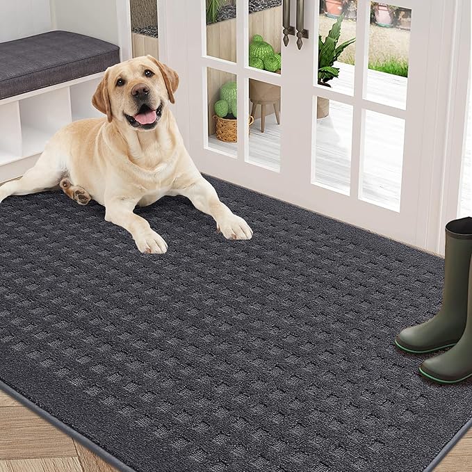 BEQHAUSE Waffle Door Mats Indoor 36"x60", Dog Mat by BEQHAUSE
