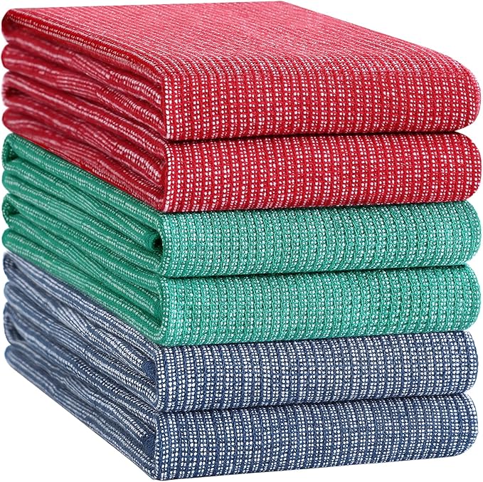 Homaxy Premium Kitchen Towels, Large Cotton Kitchen Hand Towels, Flat and Terry - Image 8