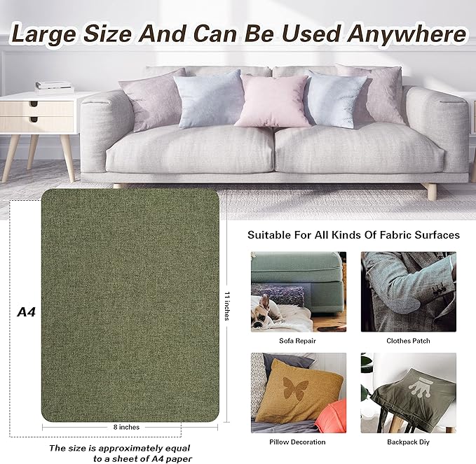 KING MOUNTAIN Fine Linen Repair Patches, Self-Adhesive Fabric, 8X11 Inch 2 PCS - Image 3
