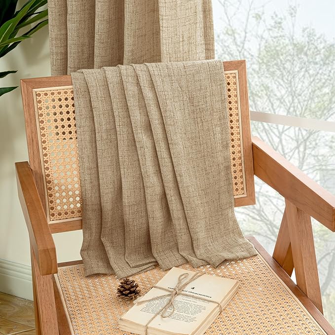 YoungsTex Toffee Linen Curtains 63 Inch Length - Image 8