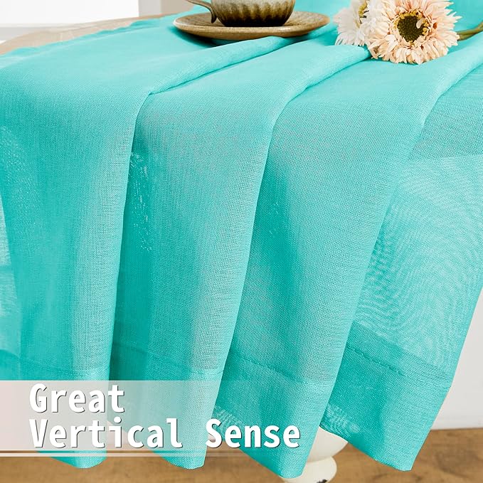 Tollpiz Short Sheer Door Curtains Closet Linen Textured Curtains Sheer Doorway - Image 6