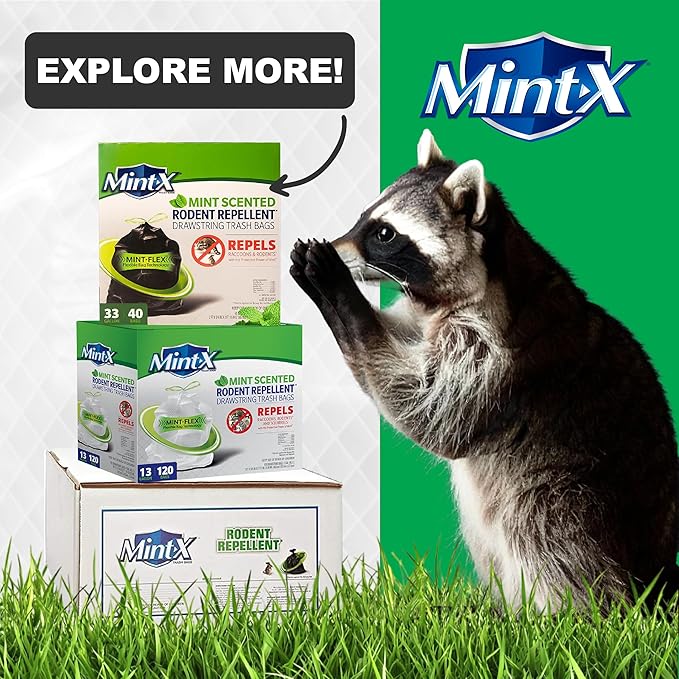 Mint-X MintFlex Rodent Repellent Trash Bags, Tall Kitchen Drawstring Bags - Image 6