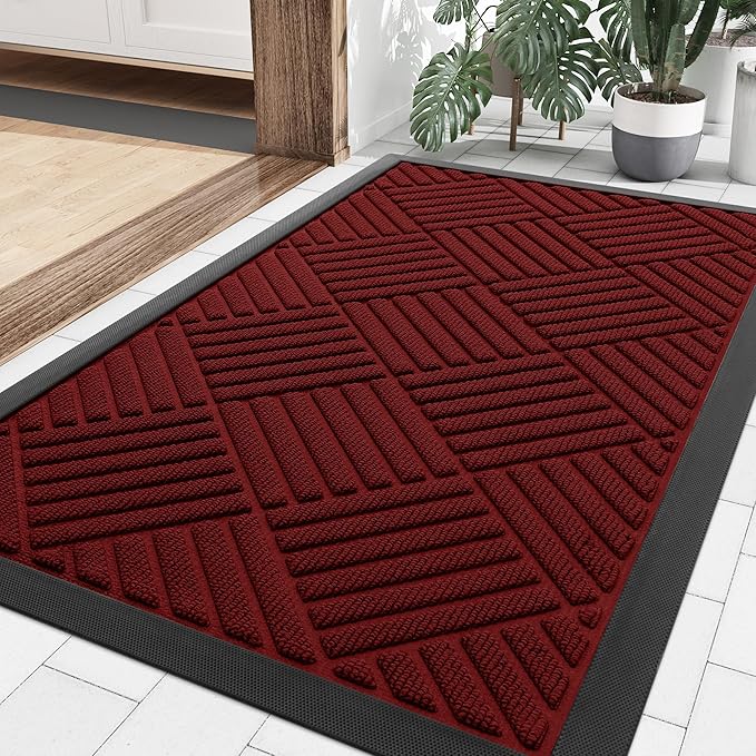 Smiry Front Door Mat Outside Entrance, Heavy Duty Outdoor Indoor Mat, Natural by Smiry