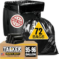 95 Gallon Trash Bags Heavy Duty | Mega-Value Pack 72 Bags | Extra Large Black by Tasker
