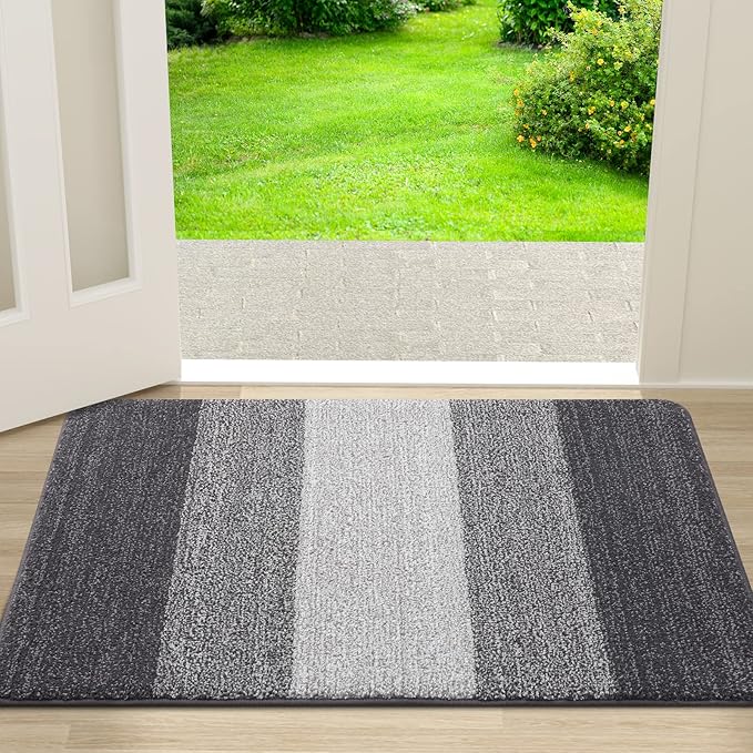 Kitinjoy Indoor Outdoor Door Mat, 30x17 Non-Slip Absorbent Dirt Trapper by Kitinjoy
