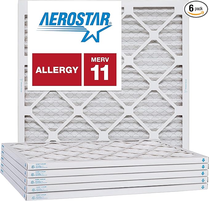 Aerostar 10x10x1 MERV 11, Pleated Air Filter, Box of 6, Made in the USA by AirFiltersDelivered