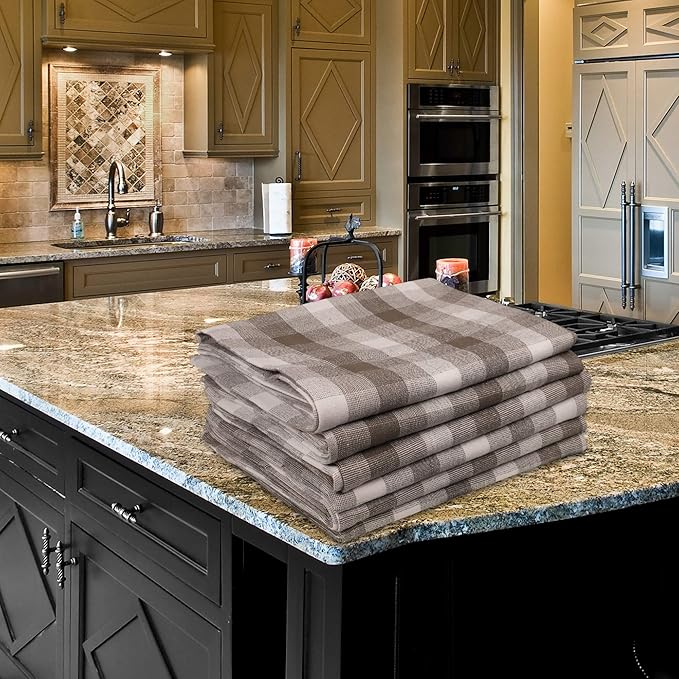 Kitchen Towels Set of 6 Soft Premium Cotton Highly Absorbent Dish Towels 20X30 - Image 3