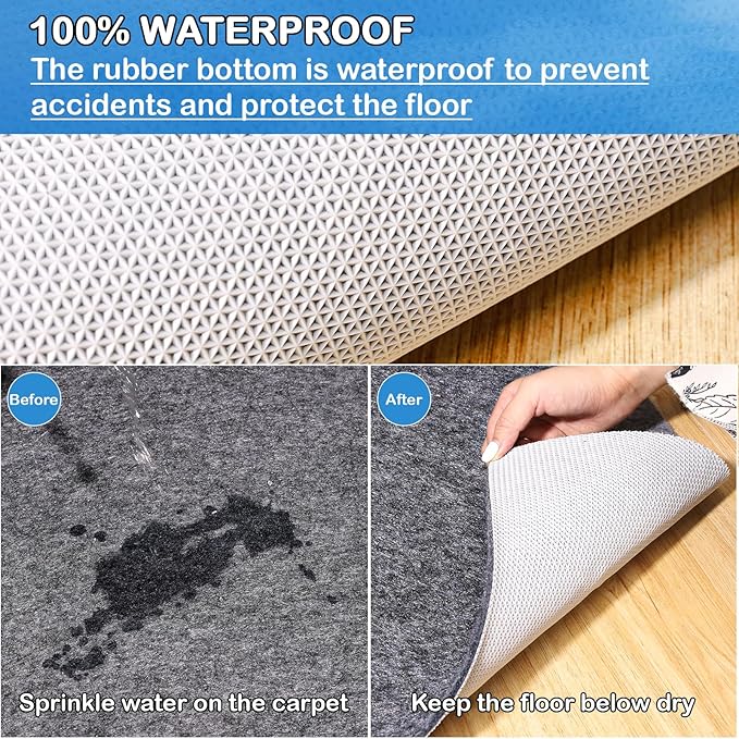 Non-Slip Rug Pads 1/4” Thick, 8x10Ft Waterproof Rugs Non Skid Rug Pad - Image 5