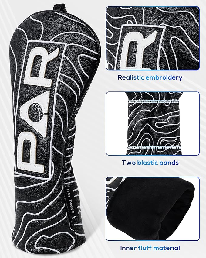 Big Teeth Golf Club Covers Full Set Driver Headcover Fairway Wood Hybrid Golf - Image 4
