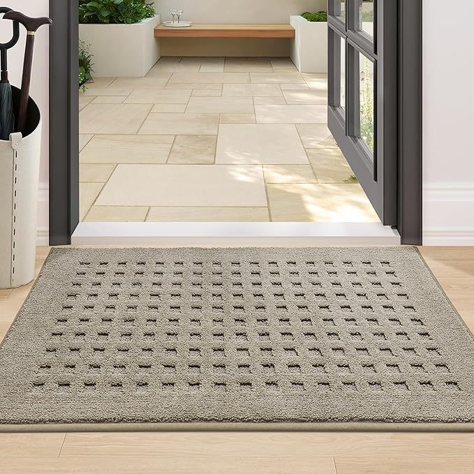 BEQHAUSE Waffle Door Mats Indoor 24"x36", Dog Mat by BEQHAUSE