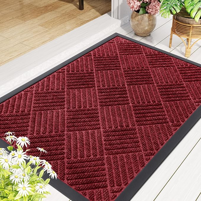 Smiry Front Door Mat Outside Entrance, Heavy Duty Outdoor Indoor Mat, Natural - Image 8