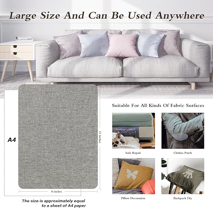 KING MOUNTAIN Fine Linen Fabric Patches, Self-Adhesive, 8x11 inch, - Image 4