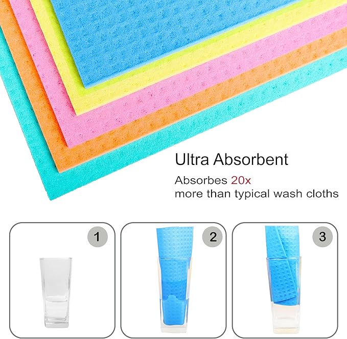 AMOUR INFINI Swedish Dishcloth Cellulose Sponge 8 Pack - Image 2