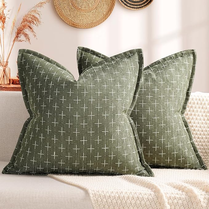 ZWJD Pillow Covers 24x24 Set of 2 Soft Polyester Textured Pillow Covers by ZWJD