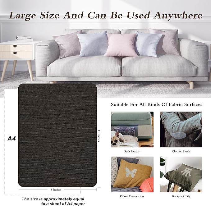 KING MOUNTAIN Self-Adhesive Coarse Linen Repair Patches, 8X11 inch, Can be Used - Image 4