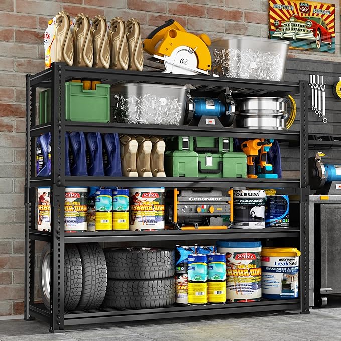 Storage Shelves Heavy Duty, 5-Tier Adjustable Metal Industrial Utility Shelf - Image 2
